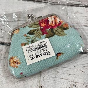 NWT-Home-X Floral Linen Coin Pouch